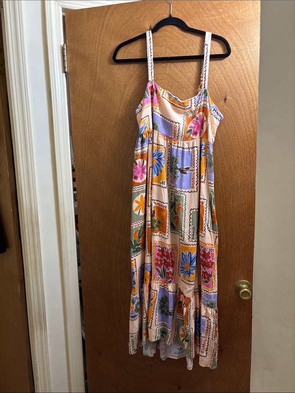 Floral Patchwork Maxi Slip Dress - Pink Multi